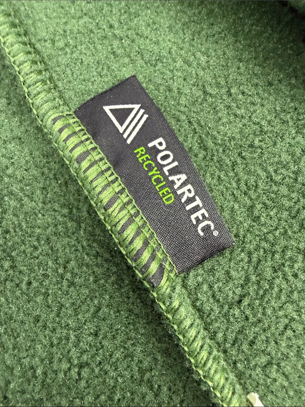 Vintage LL Bean Mens Olive Full-Zip Polartec Fleece Vest, Classic Layer, sz M